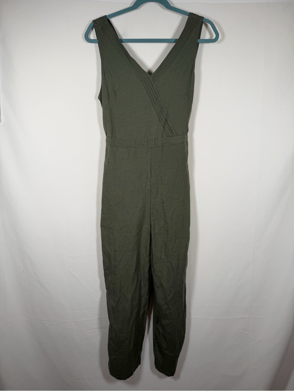 Kuhl Olive Green Sleeveless V-Neck Wide Leg Jumpsuit - Granola, Outdoors